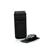 Heisse & Söhne Travel Case Black Mondo Saffiano Black & Blue