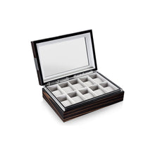 Heisse & Söhne Watch Box Wood Executive 10 Watches Macassar & Gray Box