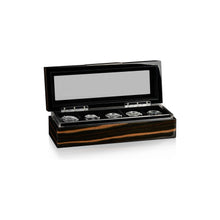 Heisse & Söhne Watch Box Wood Executive 5 Watches Macassar & Black Box