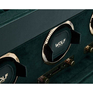 WOLF British Racing Green Triple Watch Winder - Watch Winder Pros