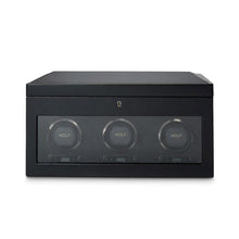 WOLF Watch Winder 1000-5000 Wolf British Racing Triple Watch Winder Black with Storage