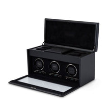 WOLF Watch Winder 1000-5000 Wolf British Racing Triple Watch Winder Black with Storage