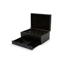 WOLF Watch Box 500 - 1000 Wolf British Racing 10 Piece Watch Box with Storage Black