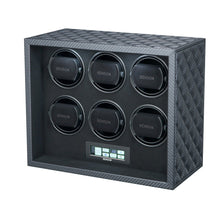 Benson 6 Piece Watch Winder Carbon Fiber Leather Black Series 6.22.CF