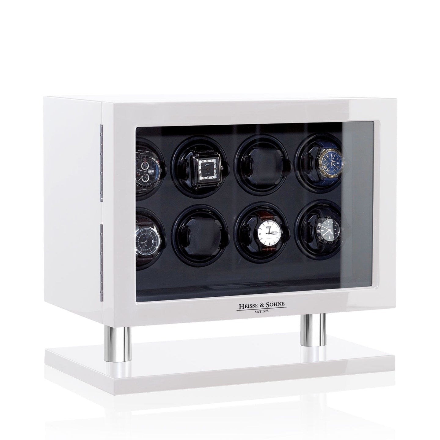 Heisse & Söhne 8 Piece Watch Winder White Collector White & Black 8 Watches