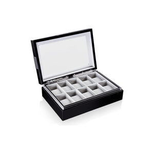 Heisse & Söhne Watch Box Black Executive 10 Watches Black & Gray Box