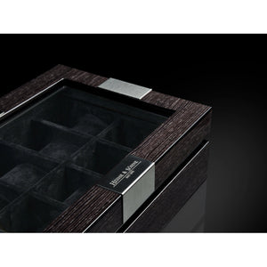 Heisse & Söhne Watch Box Wood Executive 10 Watches Quercus & Black Box