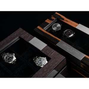 Heisse & Söhne Watch Box Wood Executive 5 Watches Macassar & Black Box