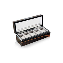 Heisse & Söhne Watch Box Wood Executive 5 Watches Macassar & Gray Box