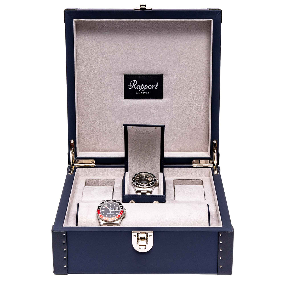 Rapport Watch Box Blue Kensington Six Watch Box - Blue