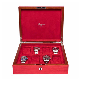 Rapport Watch Box Red Heritage Chroma Eight Watch Box - Red