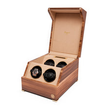 Rapport Watch Winder Walnut Perpetua III Quad Watch Winder - Walnut