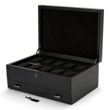 WOLF Watch Box 500 - 1000 WOLF British Racing 10 Piece Watch Box with Storage | Black