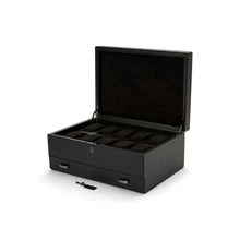 WOLF Watch Box 500 - 1000 Wolf British Racing 10 Piece Watch Box with Storage Black