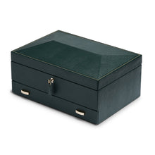 WOLF Watch Box 500 - 1000 WOLF British Racing 10 Piece Watch Box with Storage | Green