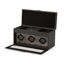 WOLF Watch Winder 1000-5000 Wolf Axis Triple Watch Winder with Storage in Powder Coat