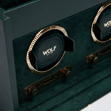 WOLF Watch Winder 1000-5000 WOLF British Racing Double Watch Winder with Storage | Green
