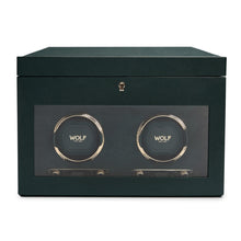 WOLF Watch Winder 1000-5000 WOLF British Racing Double Watch Winder with Storage | Green