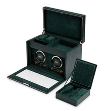 WOLF Watch Winder 1000-5000 WOLF British Racing Double Watch Winder with Storage | Green
