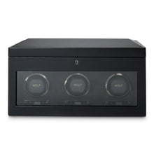WOLF Watch Winder 1000-5000 WOLF British Racing Triple Watch Winder with Storage | Black