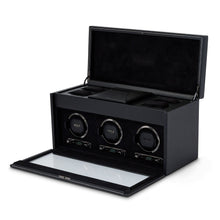 WOLF Watch Winder 1000-5000 WOLF British Racing Triple Watch Winder with Storage | Black