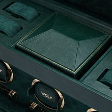 WOLF Watch Winder 1000-5000 WOLF British Racing Triple Watch Winder with Storage | Green