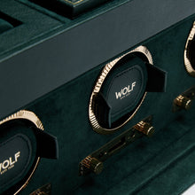WOLF Watch Winder 1000-5000 WOLF British Racing Triple Watch Winder with Storage | Green