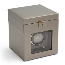 WOLF Watch Winder 1000-5000 WOLF Palermo Single Watch Winder with Storage | Pewter