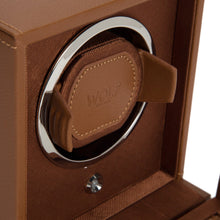 WOLF Watch Winder 200-500 WOLF Cub Single Watch Winder with Cover | Cognac