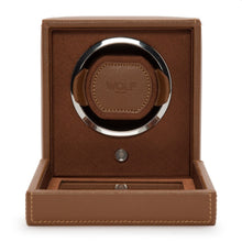 WOLF Watch Winder 200-500 WOLF Cub Single Watch Winder with Cover | Cognac