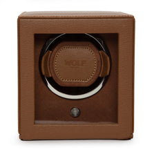WOLF Watch Winder 200-500 WOLF Cub Single Watch Winder with Cover | Cognac