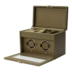 WOLF Watch Winder 2000-3000 Wolf Earth Double Watch Winder Olive