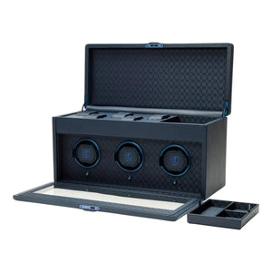 WOLF Watch Winder 2000-3000 WOLF Earth Triple Watch Winder Midnight BLue