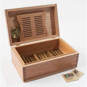 Americana Chest Solid Mahogany Humidor; 75 Count.  MADE in USA - Watch Winder Pros