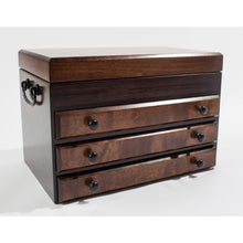 American Chest Flaming AMISH Birch, Three-Drawer Jewelry Chest - Watch Winder Pros