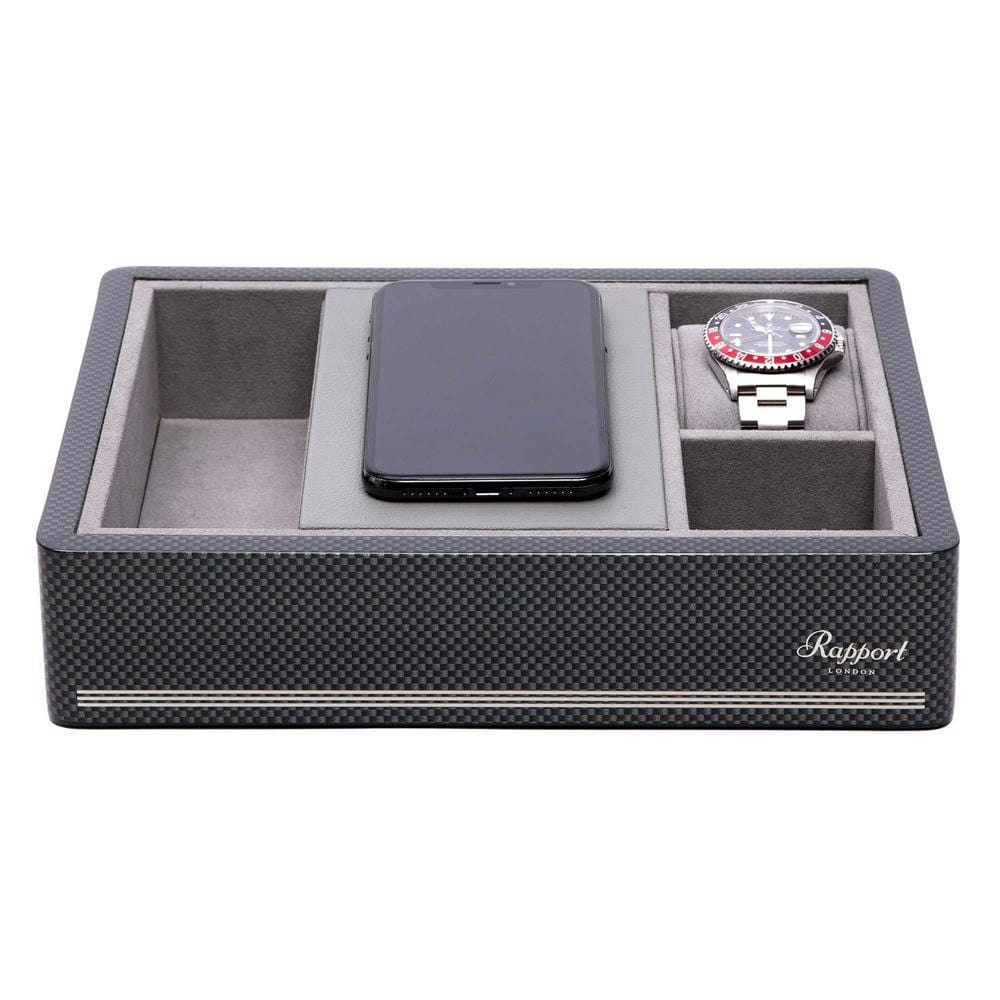 Rapport London Wireless Charging Tray Carbon Fiber - Watch Winder Pros