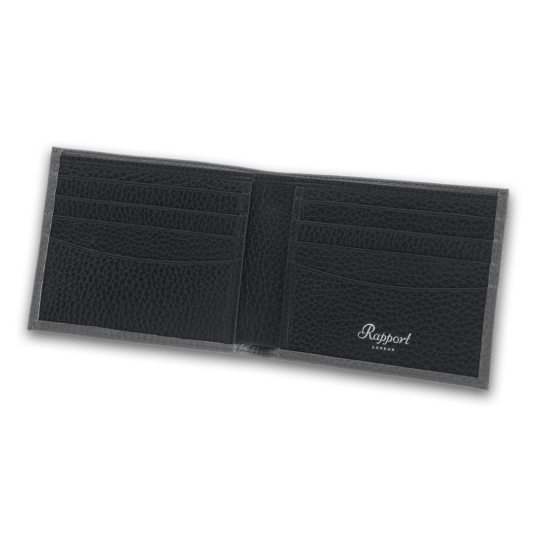 Rapport Leather Billfold Wallet - Grey - Watch Winder Pros