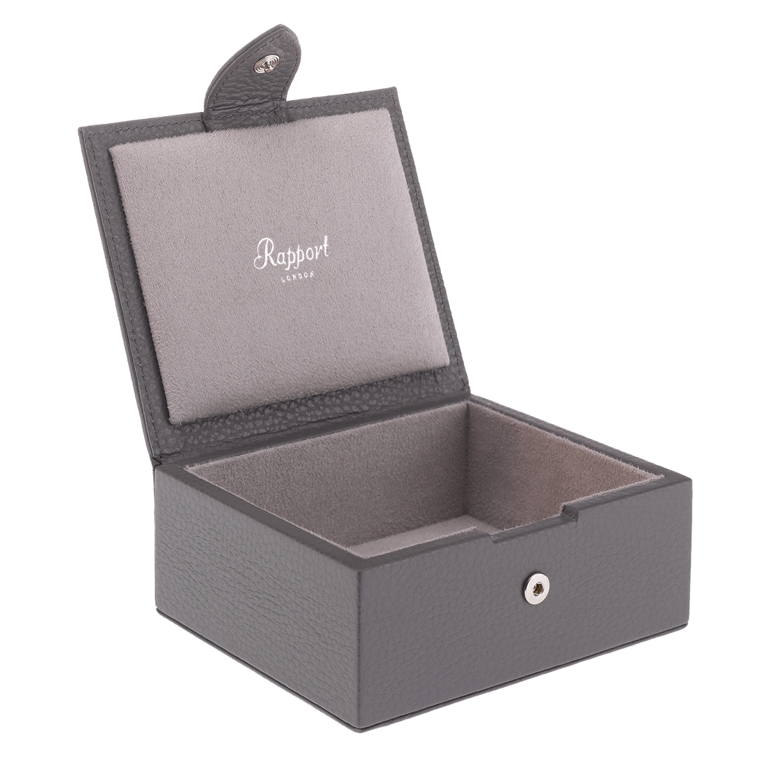 Rapport Berkeley Single Cufflink Box - Grey - Watch Winder Pros