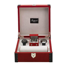 Rapport Kensington Leather 6 Watch Box - Burgundy - Watch Winder Pros