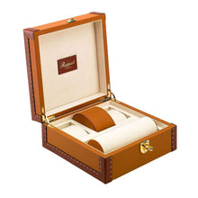 Rapport Kensington Leather 6 Watch Box - Tan - Watch Winder Pros