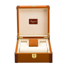 Rapport Kensington Leather 6 Watch Box - Tan - Watch Winder Pros