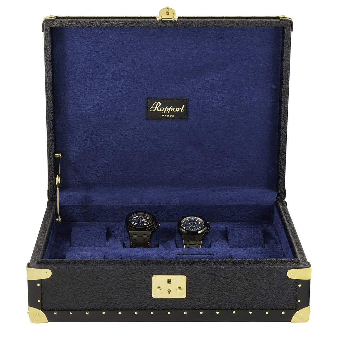 Rapport Berkeley 8 Watch Case - Navy Blue - Watch Winder Pros