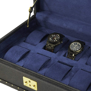 Rapport Berkeley 8 Watch Case - Navy Blue - Watch Winder Pros