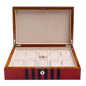Rapport Labrynth 10 Watch Collector Case - Red - Watch Winder Pros