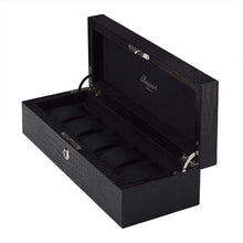 Rapport Portman 5 Watch Collector Case - Black Leather Crocodile Pattern - Watch Winder Pros