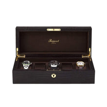 Rapport Portman 5 Watch Collector Case - Brown Leather Crocodile Pattern - Watch Winder Pros