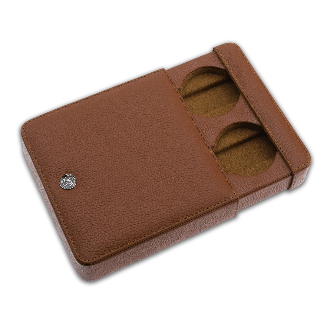 Rapport Berkeley Double Watch Slip Case - Brown - Watch Winder Pros