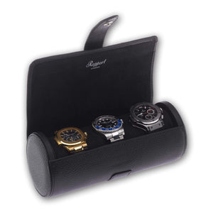Rapport Berkeley Triple Watch Roll - Black - Watch Winder Pros