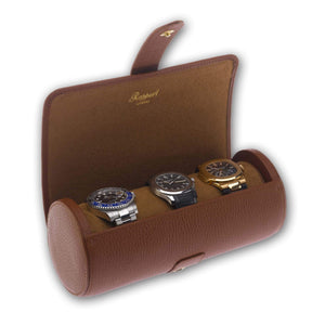 Rapport Berkeley Triple Watch Roll - Brown - Watch Winder Pros