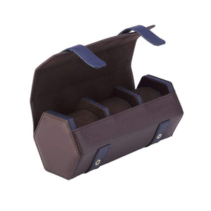Rapport Cooper Hexagonal Three Watch Roll - Burgundy - Watch Winder Pros